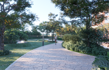 Tree lined avenues at Nestcon Meluha, one of the gated communities near Thumkunta 