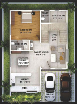 Floor plan of a villa at Nestcon Meluha, one of the luxury villas in Shamirpet 