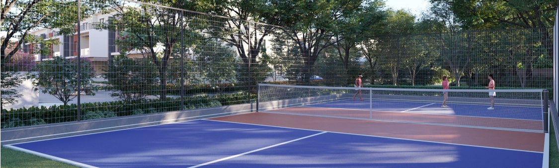 Badminton court at Nestcon Meluha, one of the luxury villa projects in Shamirpet 
