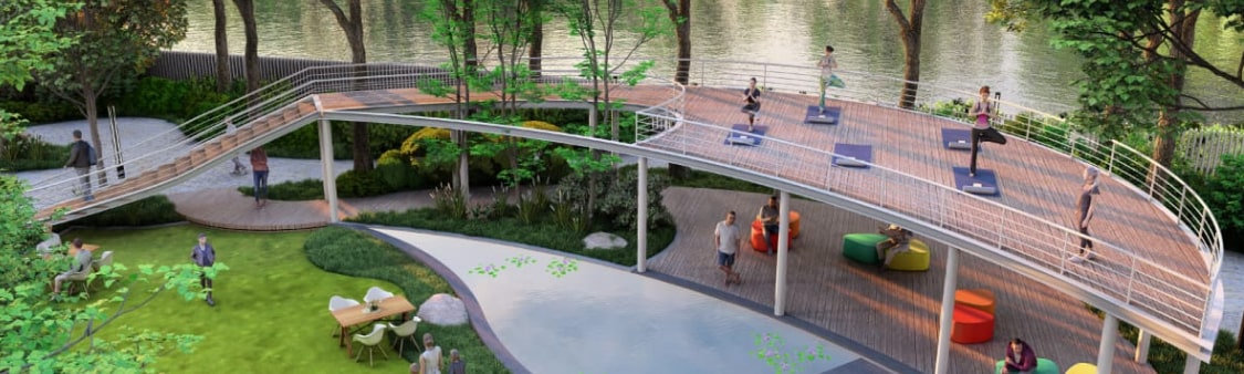 Yoga deck at Nestcon Meluha, one of the gated communities near Thumkunta