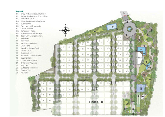 Masterplan of Nestcon Meluha, one of the gated communities in Shamirpet