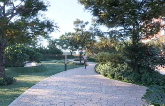 Jogging track at Nestcon Meluha, one of the villas near shamirpet